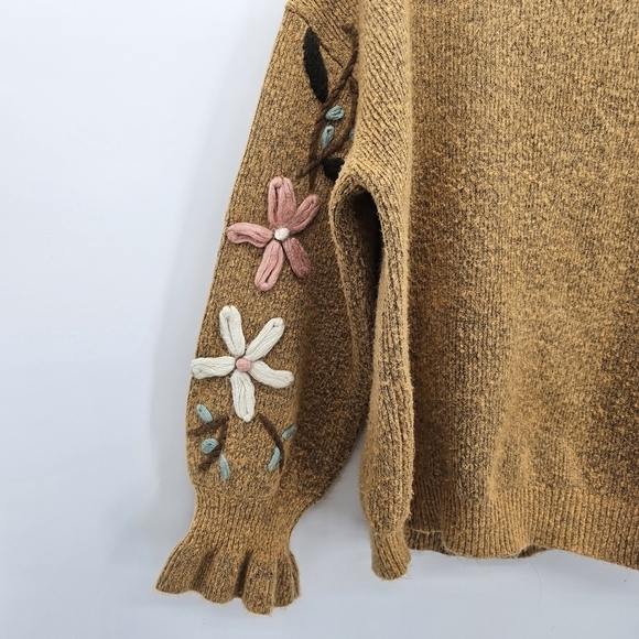 See and be seen crew neck embroidered poppy sweater womens size 1x - Picture 7 of 9